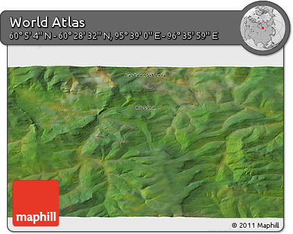 Satellite 3D Map of the Area around 60° 16' 48" N, 96° 7' 30" E