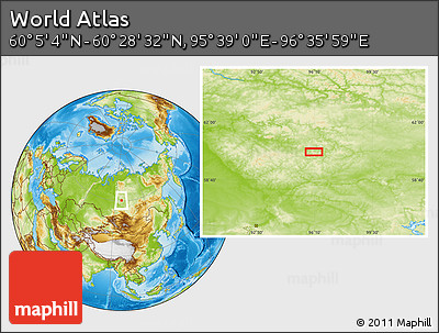 Physical Location Map of the Area around 60° 16' 48" N, 96° 7' 30" E