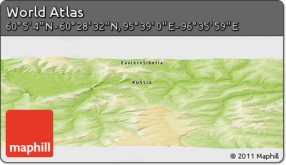 Physical Panoramic Map of the Area around 60° 16' 48" N, 96° 7' 30" E