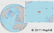 Gray Location Map of the area around 60° 37' 44" N, 10° 7' 30" W