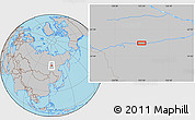 Gray Location Map of the area around 60° 37' 44" N, 123° 19' 29" E