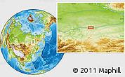 Physical Location Map of the area around 60° 37' 44" N, 123° 19' 29" E