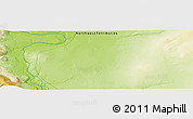 Physical Panoramic Map of the area around 60° 37' 44" N, 123° 10' 30" W