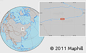 Gray Location Map of the area around 60° 37' 44" N, 124° 10' 30" E