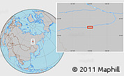 Gray Location Map of the area around 60° 37' 44" N, 125° 1' 30" E
