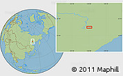 Savanna Style Location Map of the area around 60° 37' 44" N, 136° 4' 29" E