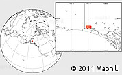 Blank Location Map of the area around 60° 37' 44" N, 140° 10' 30" W