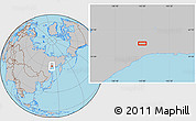 Gray Location Map of the area around 60° 37' 44" N, 142° 1' 30" E