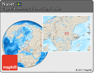 Shaded Relief Location Map of Näset