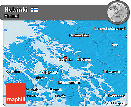 Political 3D Map of Helsinki
