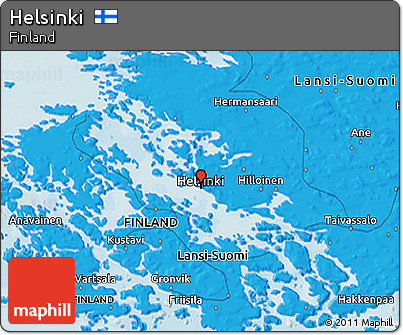 Political 3D Map of Helsinki