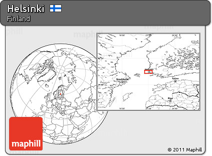 Blank Location Map of Helsinki