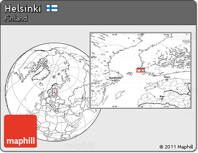 Blank Location Map of Helsinki