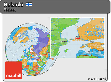 Political Location Map of Helsinki