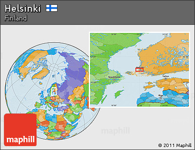 Political Location Map of Helsinki