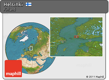 Satellite Location Map of Helsinki