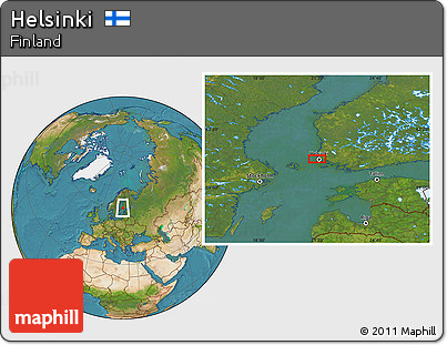 Satellite Location Map of Helsinki
