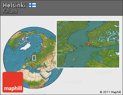 Satellite Location Map of Helsinki