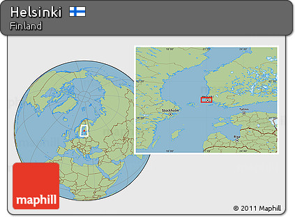 Savanna Style Location Map of Helsinki