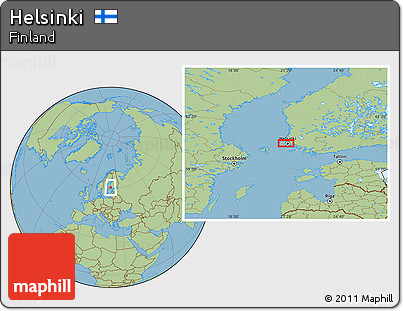 Savanna Style Location Map of Helsinki
