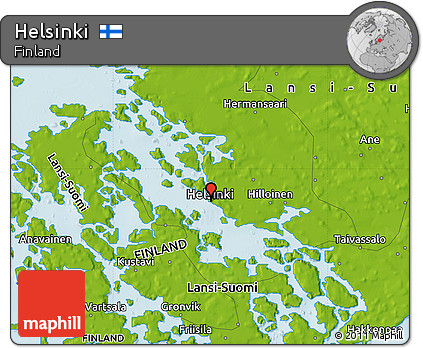Physical Map of Helsinki