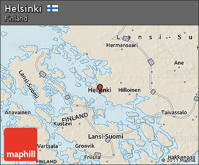Shaded Relief Map of Helsinki