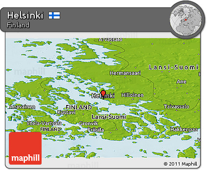 Physical Panoramic Map of Helsinki