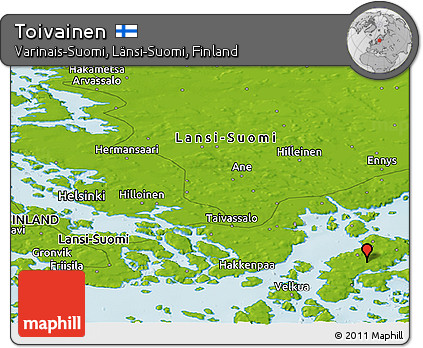 Physical Panoramic Map of Toivainen