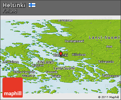 Physical Panoramic Map of Helsinki