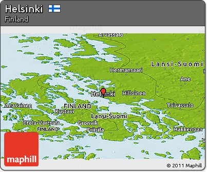 Physical Panoramic Map of Helsinki