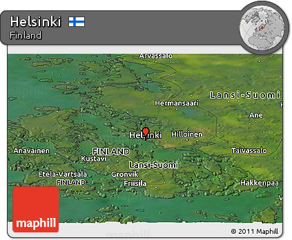 Satellite Panoramic Map of Helsinki