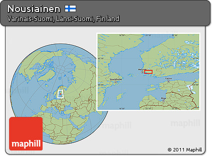 Savanna Style Location Map of Nousiainen
