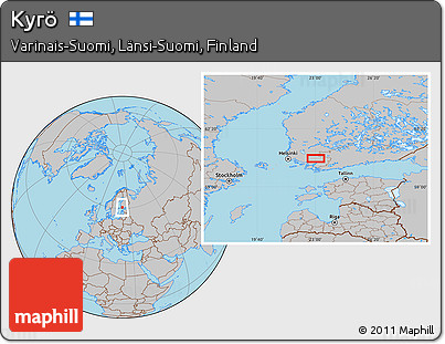 Gray Location Map of Kyrö