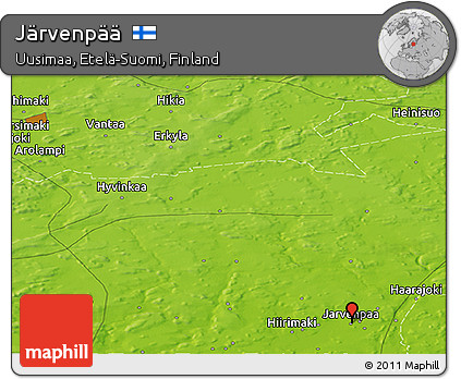 Physical Panoramic Map of Järvenpää