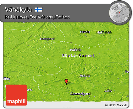 Physical Panoramic Map of Vähäkylä