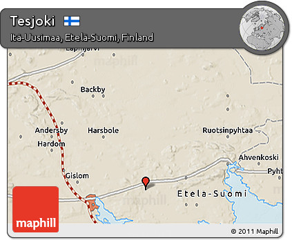 Shaded Relief 3D Map of Tesjoki