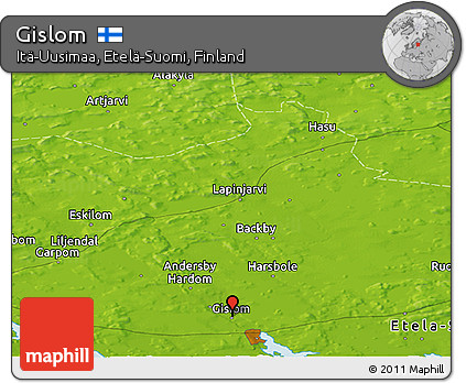 Physical Panoramic Map of Gislom