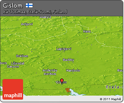 Physical Panoramic Map of Gislom