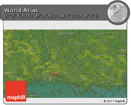 Satellite 3D Map of the Area around 60° 37' 44" N, 27° 16' 29" E