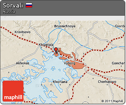 Shaded Relief 3D Map of Sorvali