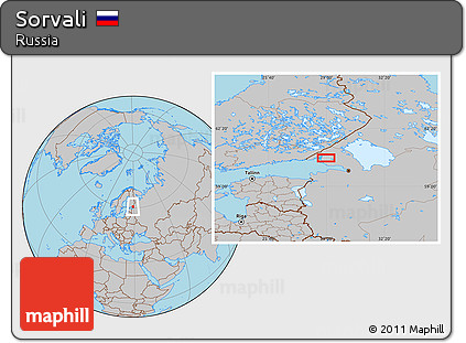 Gray Location Map of Sorvali