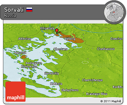Physical Panoramic Map of Sorvali