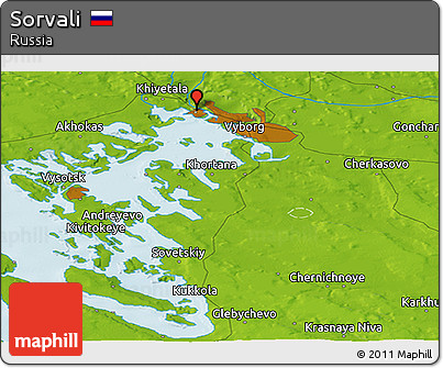Physical Panoramic Map of Sorvali