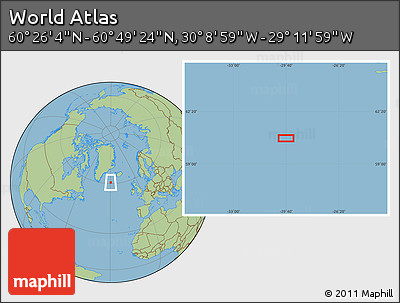 Savanna Style Location Map of the Area around 60° 37' 44" N, 29° 40' 29" W