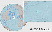 Gray Location Map of the area around 60° 37' 44" N, 35° 37' 30" W, hill shading