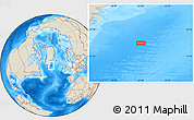 Shaded Relief Location Map of the area around 60° 37' 44" N, 35° 37' 30" W