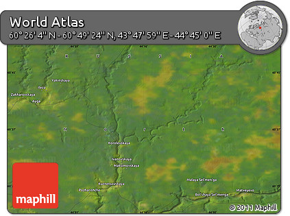 Satellite Map of the Area around 60° 37' 44" N, 44° 16' 29" E