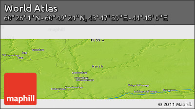 Physical Panoramic Map of the Area around 60° 37' 44" N, 44° 16' 29" E