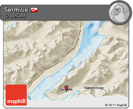 Shaded Relief 3D Map of Sermilik