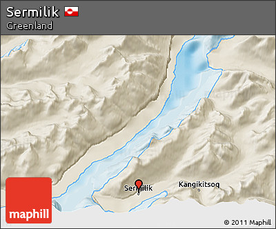 Shaded Relief 3D Map of Sermilik